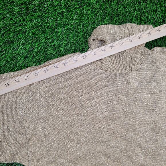 Vintage 80s MOD 1/4 Zip Sweater Womens Medium 19x23 Cropped - Picture 4 of 11